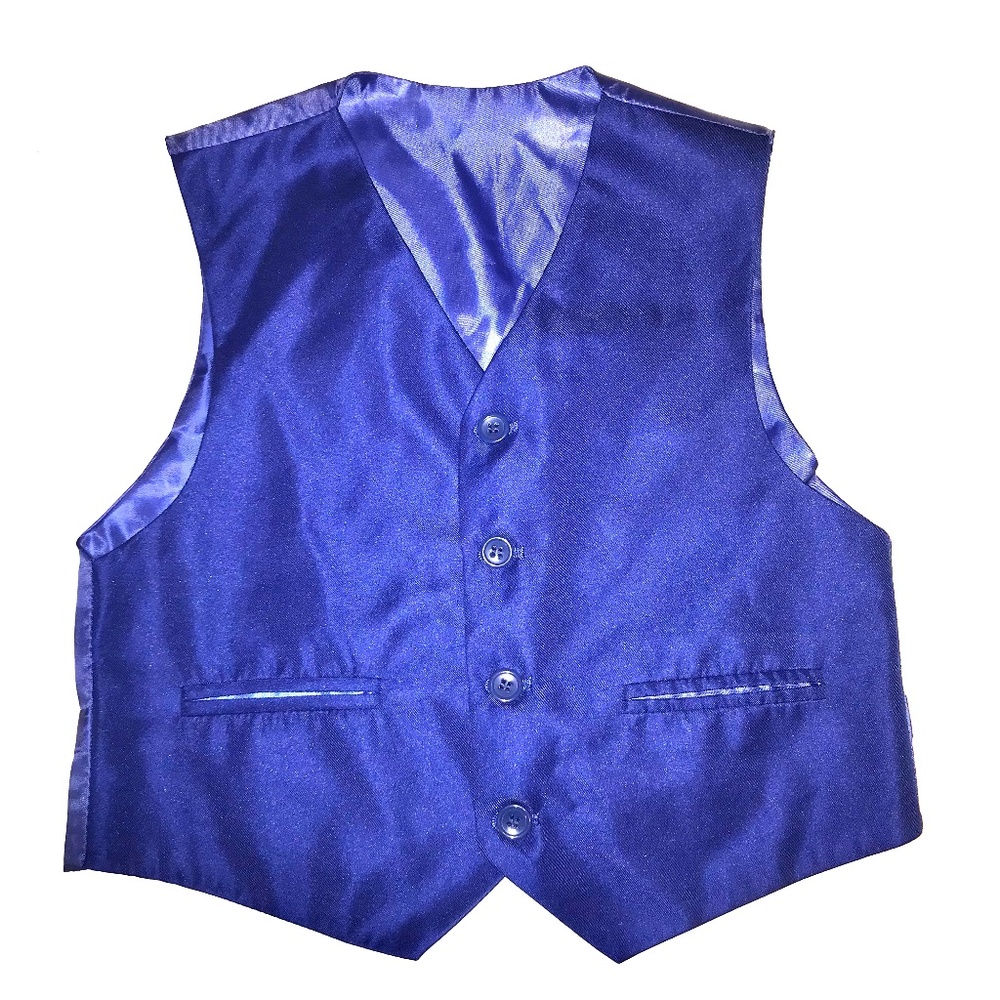 Kids Royal Blue Easter Vest Size 7 Spring Wedding Formal Dressy Waistcoat